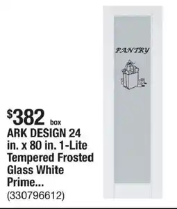 The Home Depot ARK DESIGN 24 in. x 80 in. 1-Lite Tempered Frosted Glass White Prime... offer