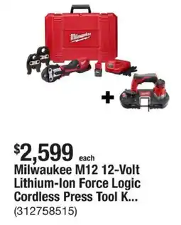 The Home Depot Milwaukee M12 12-Volt Lithium-Ion Force Logic Cordless Press Tool K... offer