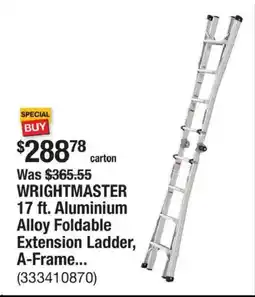 The Home Depot WRIGHTMASTER 17 ft. Aluminium Alloy Foldable Extension Ladder, A-Frame... offer