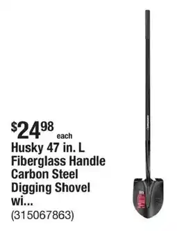 The Home Depot Husky 47 in. L Fiberglass Handle Carbon Steel Digging Shovel wi... offer