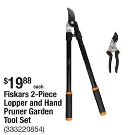 The Home Depot Fiskars 2-Piece Lopper and Hand Pruner Garden Tool Set offer