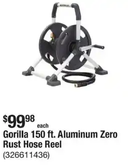 The Home Depot Gorilla 150 ft. Aluminum Zero Rust Hose Reel offer