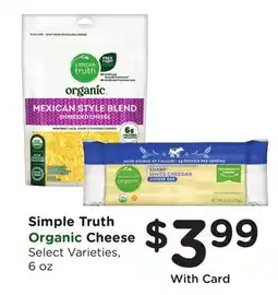 Ralphs Simple Truth Organic Cheese offer