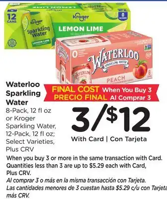 Ralphs Waterloo Sparkling Water offer