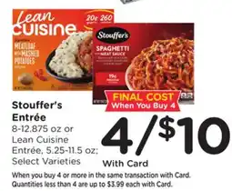 Ralphs Stouffer's Entrée offer