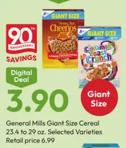 Stater Bros General Mills Giant Size Cereal offer