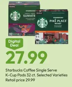 Stater Bros Starbucks Coffee Single Serve K-Cup Pods offer