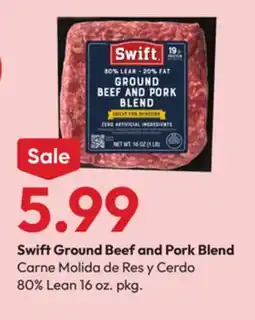 Stater Bros Swift Ground Beef and Pork Blend 80% Lean offer
