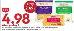 Stater Bros Stater Bros. Shredded or Block Cheese offer