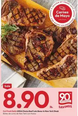 Stater Bros USDA Choice Beef Loin Bone-In New York Steak offer