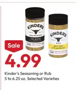 Stater Bros Kinder's Seasoning or Rub offer