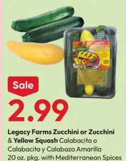 Stater Bros Legacy Farms Zucchini or Zucchini & Yellow Squash offer