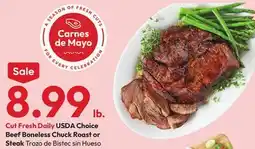 Stater Bros USDA Choice Beef Boneless Chuck Roast or Steak offer