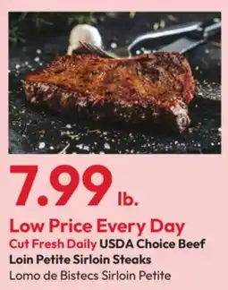 Stater Bros USDA Choice Beef Loin Petite Sirloin Steaks offer