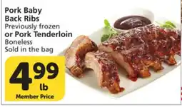 Albertsons Pork Baby Back Ribs Previously frozen or Pork Tenderloin Boneless offer