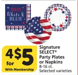 Albertsons Signature SELECT Party Plates or Napkins offer