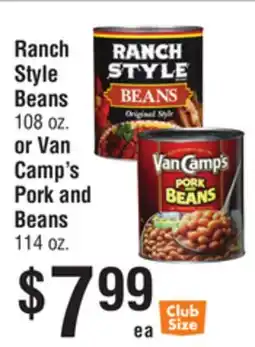 Smart & Final Ranch Style Beans or Van Camp's Pork and Beans offer