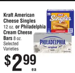 Smart & Final Kraft American Cheese Singles or Philadelphia Cream Cheese Bars offer