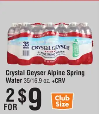 Smart & Final Crystal Geyser Alpine Spring Water offer