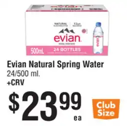 Smart & Final Evian Natural Spring Water offer