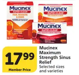 Pavilions Mucinex Maximum Strength Sinus Relief offer