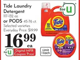 Pavilions Tide Laundry Detergent 117-132 oz. or PODS 45-76 ct offer