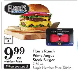 Pavilions Harris Ranch Prime Angus Steak Burger offer