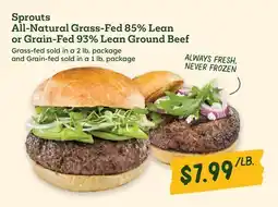 Sprouts Farmers Market Sprouts All-Natural Grass-Fed 85% Lean or Grain-Fed 93% Lean Ground Beef offer
