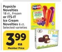 Vons Popsicle Novelties 18 ct., Frozen or ITS-IT Ice Cream Novelties 6 ct offer