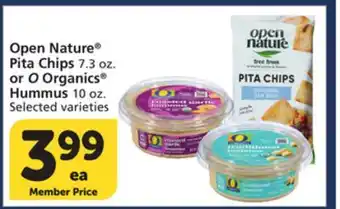 Vons Open Nature Pita Chips 7.3 oz. or O Organics Hummus 10 oz offer