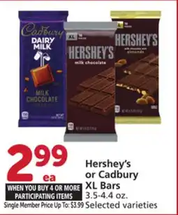 Vons Hershey's or Cadbury XL Bars offer