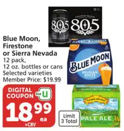 Vons Blue Moon, Firestone or Sierra Nevada offer