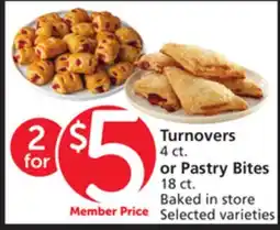 Vons Turnovers 4 ct. or Pastry Bites 18 ct offer