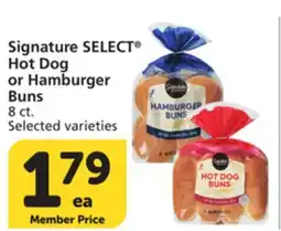 Vons Signature SELECT Hot Dog or Hamburger Buns offer