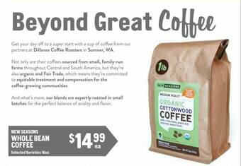 New Seasons Market New Seasons Whole Bean Coffee offer