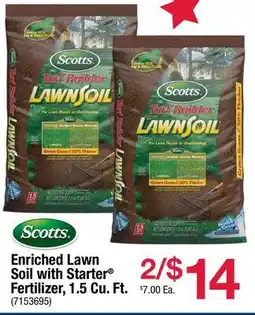 Ace Hardware Scotts Enriched Lawn Soil with Starter Fertilizer, 1.5 Cu. Ft offer