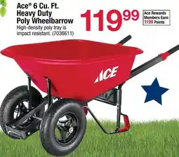 Ace Hardware Ace 6 Cu. Ft. Heavy Duty Poly Wheelbarrow offer