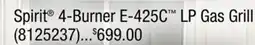 Ace Hardware Weber Spirit 4-Burner E-425C LP Gas Grill offer