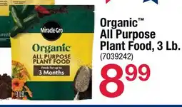 Ace Hardware Miracle-Gro Organic All Purpose Plant Food, 3 Lb offer