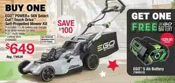 Ace Hardware EGO POWER+ 56V Select Cut Touch Drive Self-Propelled Mower Kit offer