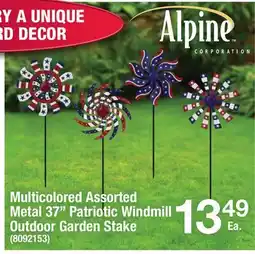 Ace Hardware Multicolored Assorted Metal 37 Patriotic Windmill Outdoor Garden Stake offer
