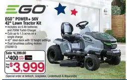 Ace Hardware EGO POWER + 56V 42 Lawn Tractor Kit offer