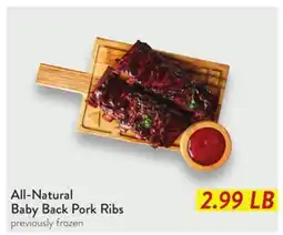 Fresh Thyme All-Natural Baby Back Pork Ribs offer