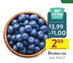 Fresh Thyme Blueberries offer