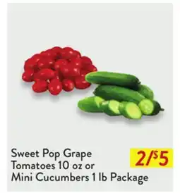 Fresh Thyme Sweet Pop Grape Tomatoes 10 oz or Mini Cucumbers 1 lb Package offer