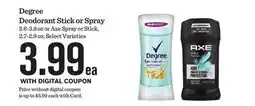Mariano's Degree Deodorant Stick or Spray offer