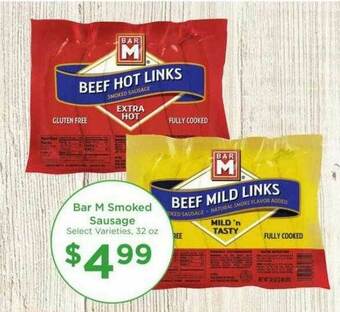 Foods Co Bar M Smoked Sausage offer