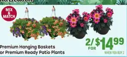 Tony’s Fresh Market Premium Hanging Baskets OR Premium Ready Patio Plants offer