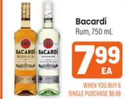 Tony’s Fresh Market Bacardí Rum offer