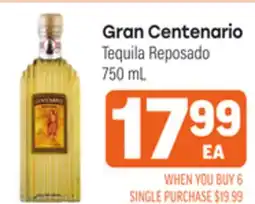 Tony’s Fresh Market Gran Centenario Tequila Reposado offer